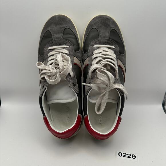 DOLCE GABANA Men's US 9 Leather Sneaker Gray/White CS1123-7 - Picture 5 of 8